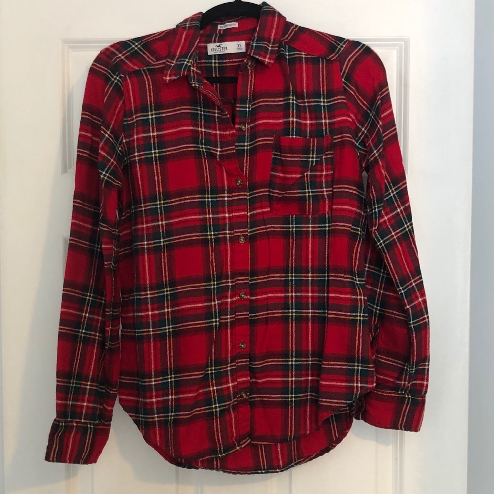 Red plaid button up